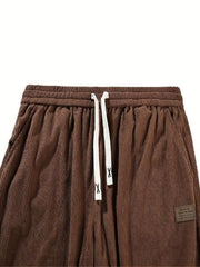 Men's Brown Loose Fit Corduroy Cargo Style Trouser