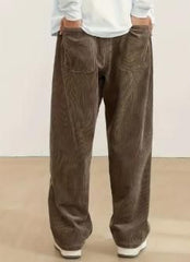 Men's Brown Loose Fit Corduroy Cargo Style Trouser